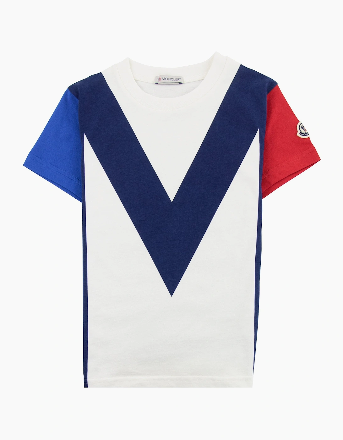 Moncler Junior Tricolore T-shirt White