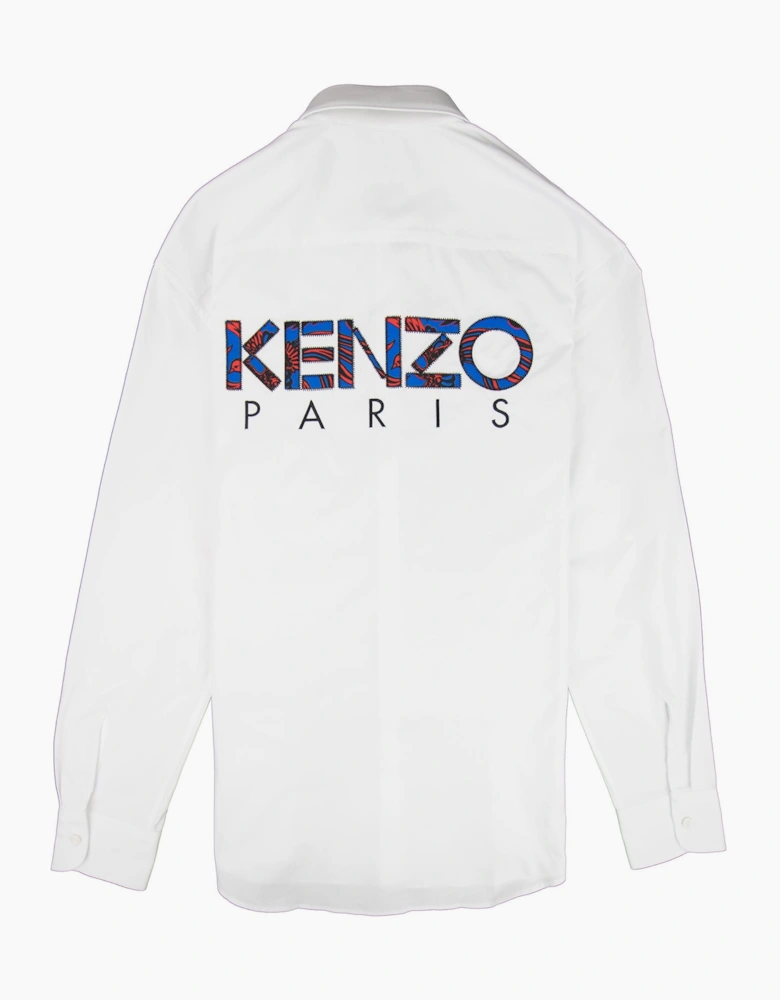 Kenzo Back Logo Long Sleeve Shirt White