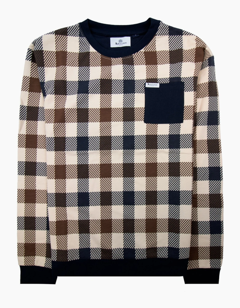 Aquascutum Macro Iconic Pocket Crewneck Navy 11