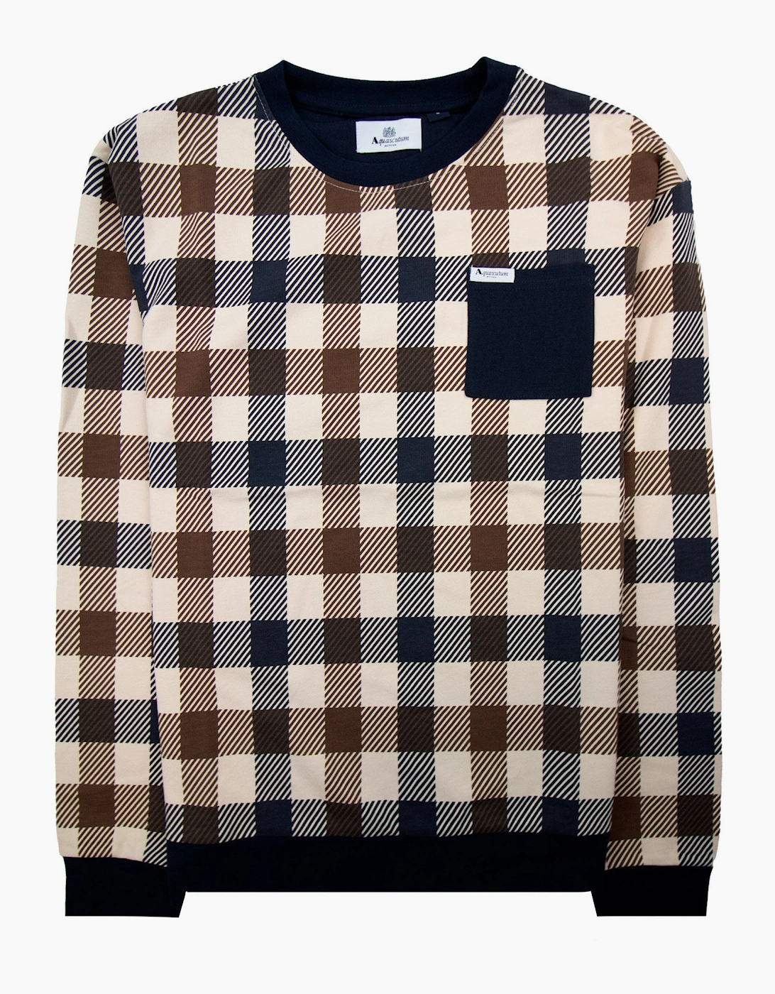 Aquascutum Macro Iconic Pocket Crewneck Navy 11, 5 of 4