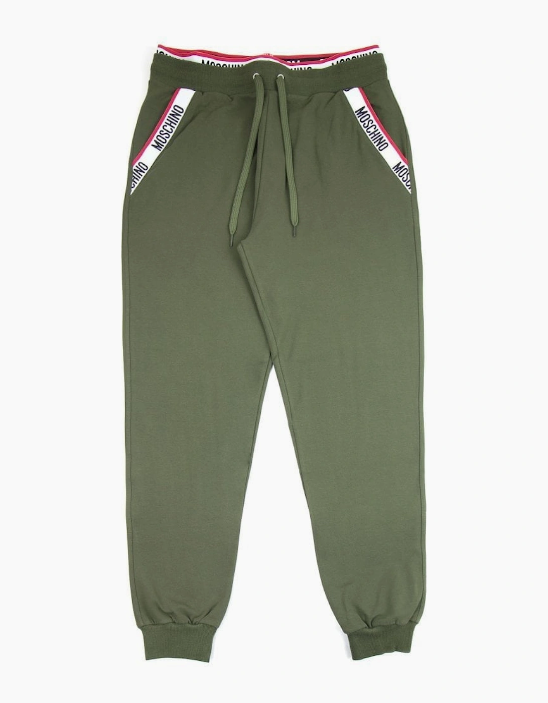 Moschino Underwear Pocket Tape Logo Jogging Pants Khaki