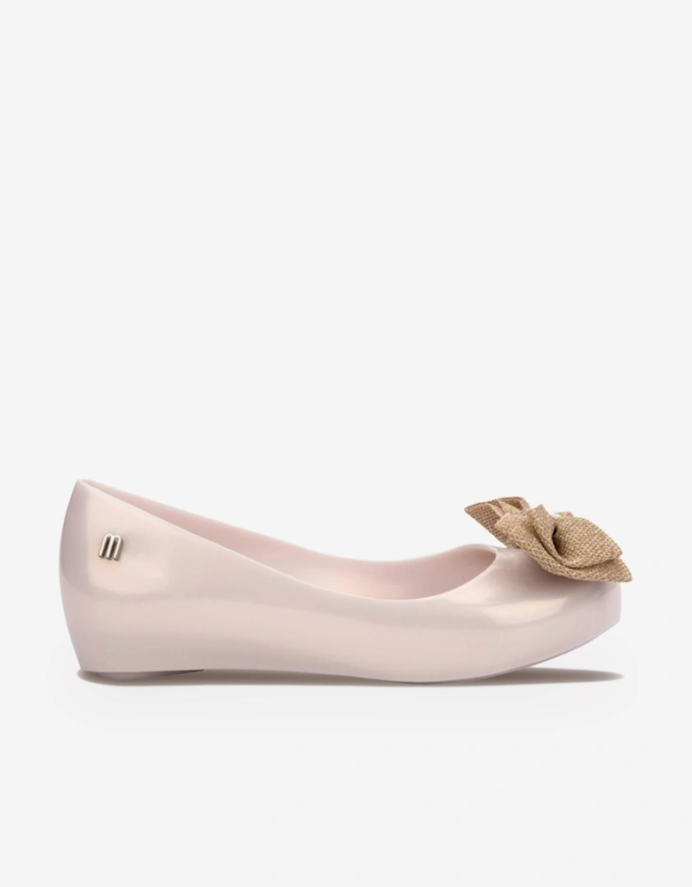 Mini Melissa Girls Ultragirl Sweet XII Ballerinas in Ivory