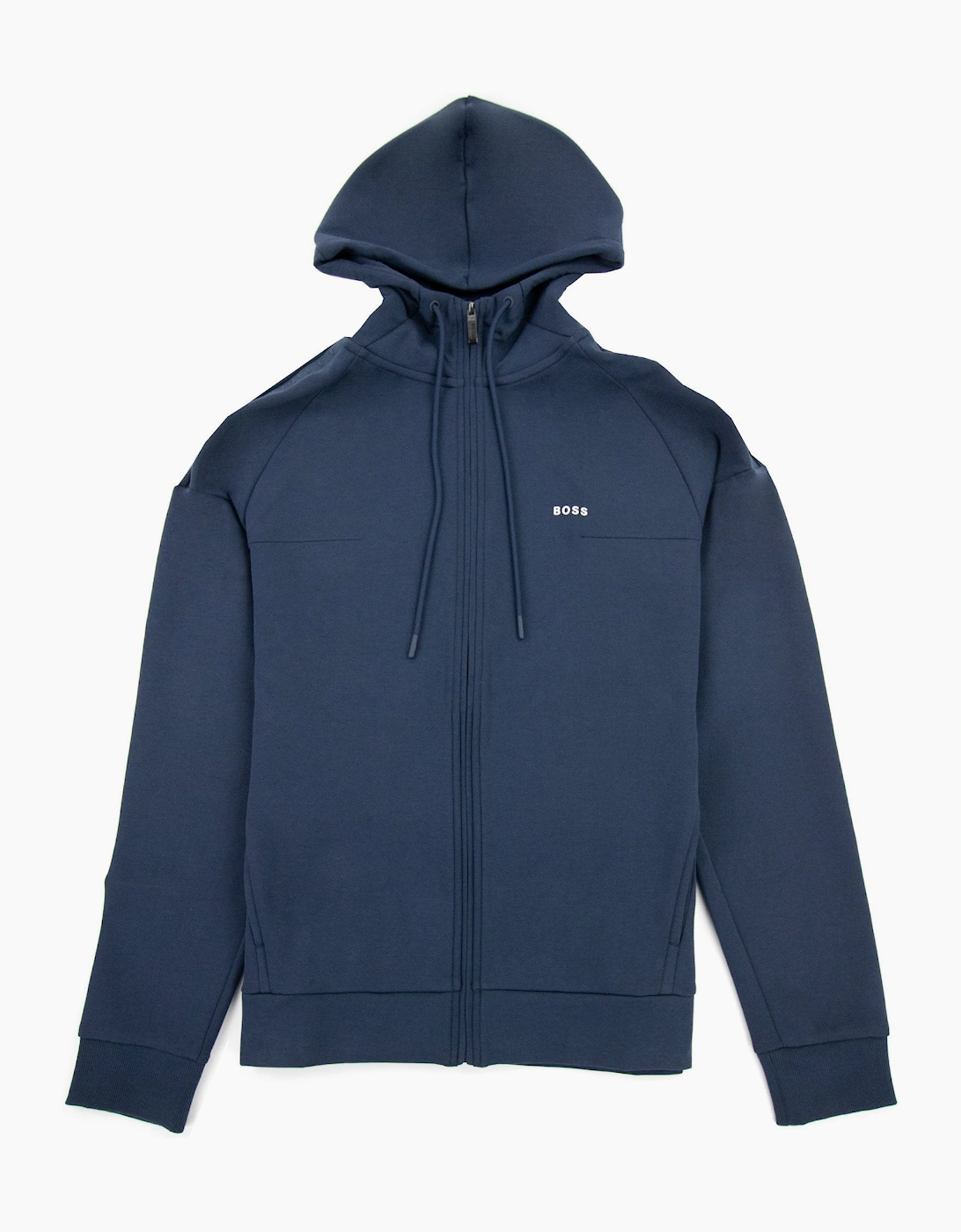 Hugo Boss Saggy 1 Logo Zip Up Sweatshirt Navy 410, 5 of 4
