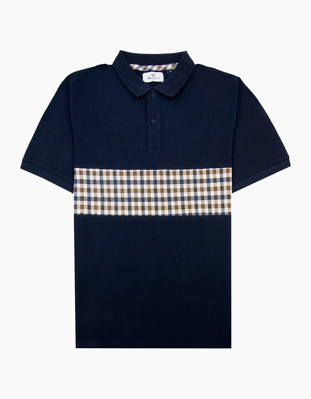 Aquascutum Iconic Insert Polo Navy 11