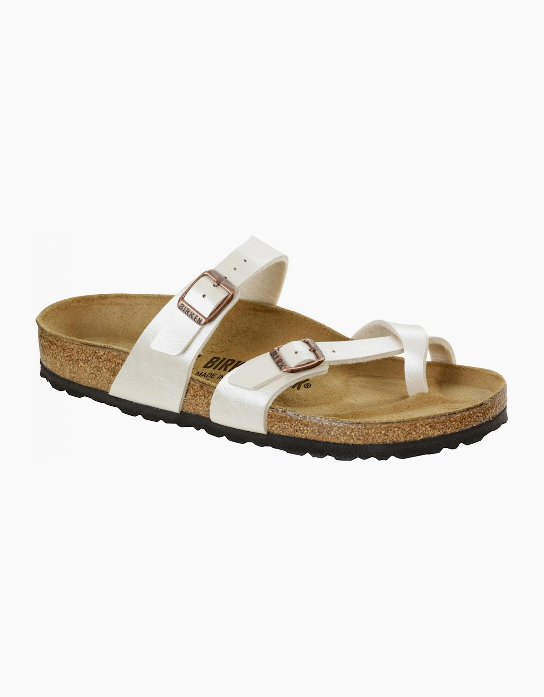 Birkenstock Women's Gold Mayari Birko Flor Sandals - Graceful Pearl White - Size: 7.5