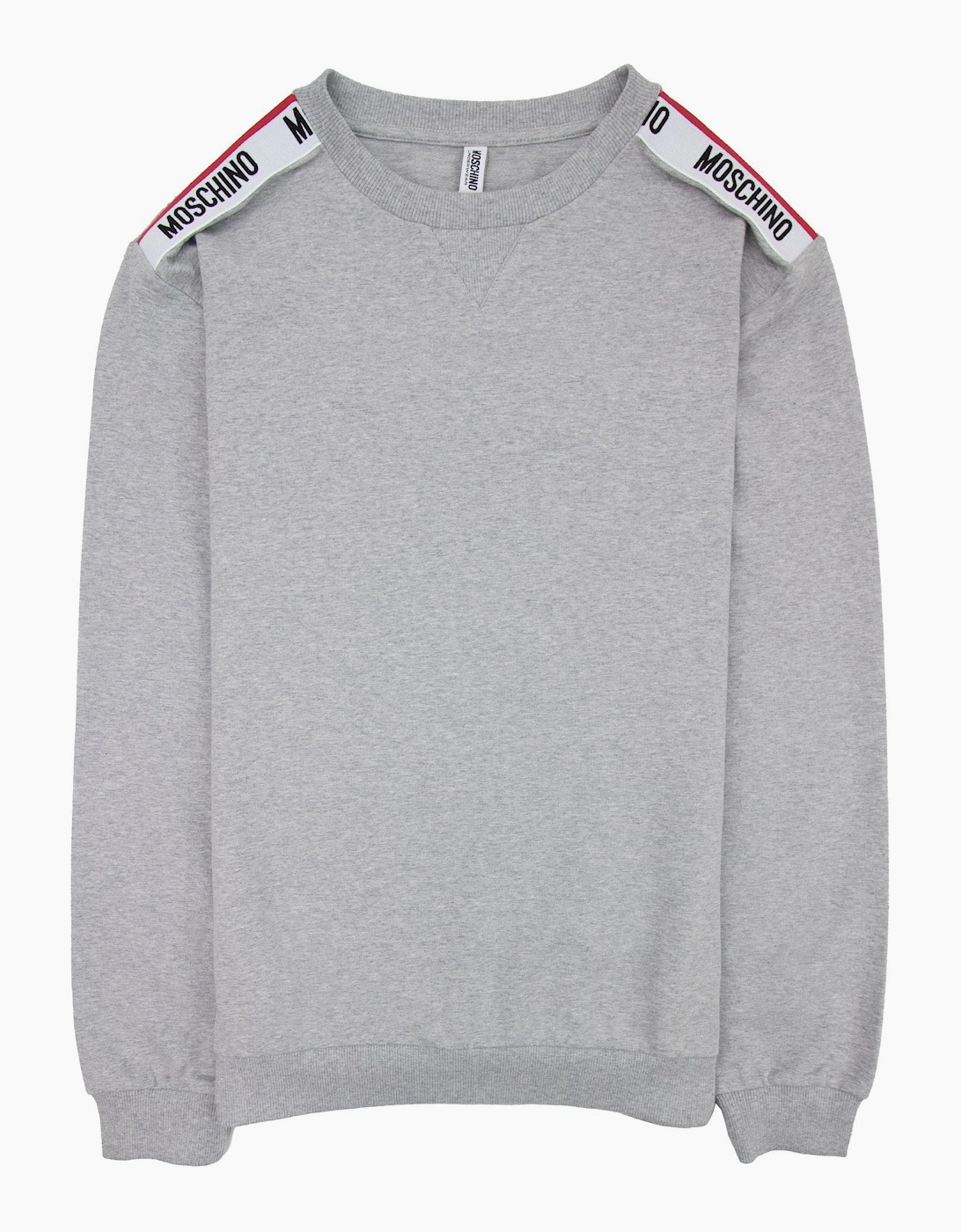 Moschino Underwear Shoulder Tape Logo Sweatshirt Light Grey