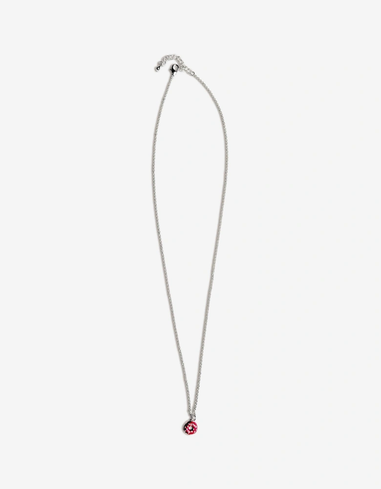 Secret Spoils Girls Red Doughnut Necklace in Silver (40cm)