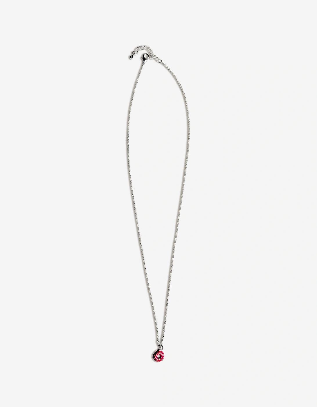 Secret Spoils Girls Red Doughnut Necklace in Silver (40cm)