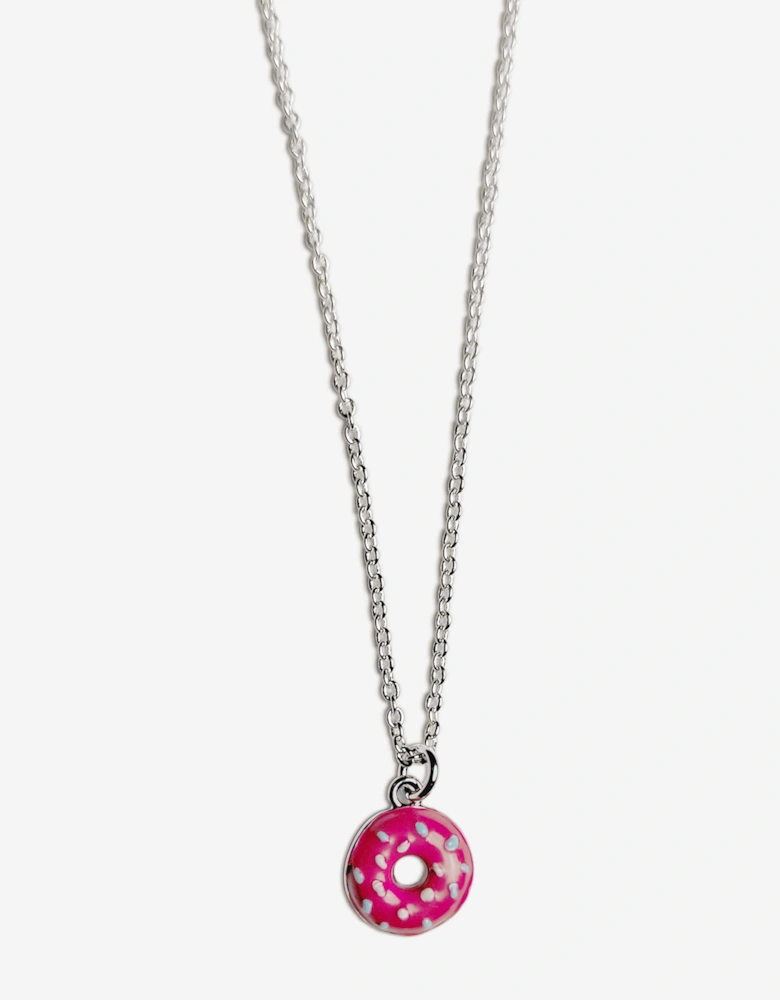 Secret Spoils Girls Red Doughnut Necklace in Silver (40cm)