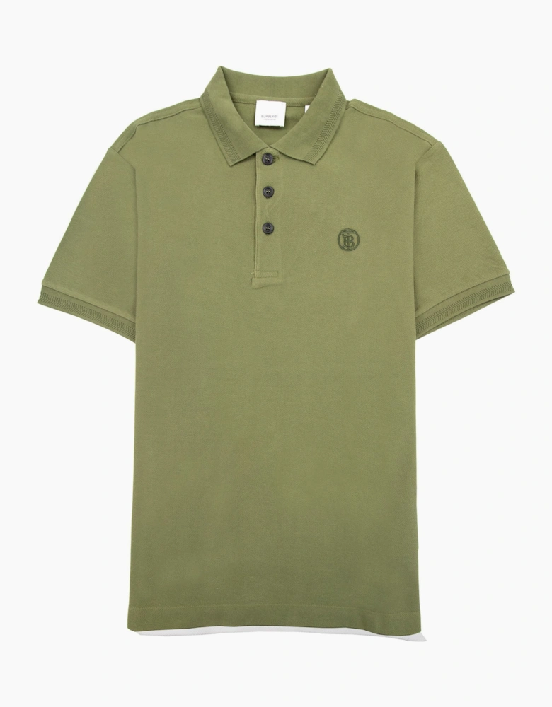 Burberry Manzoni Monogram Pique Polo Olive