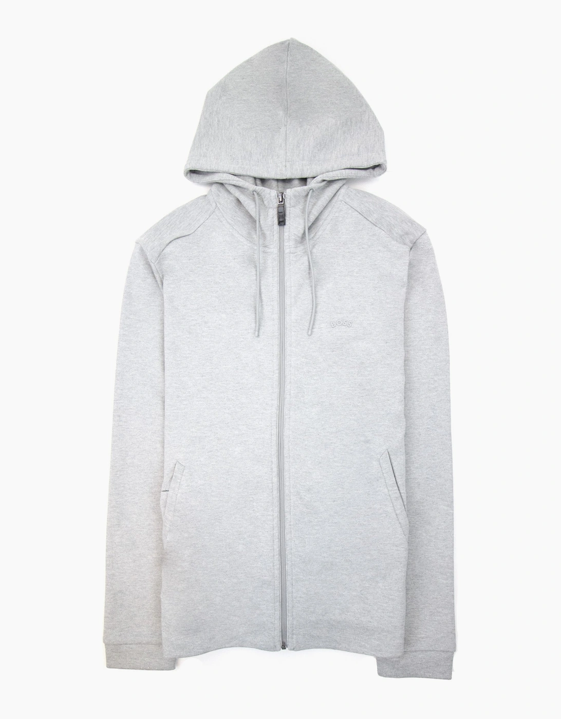 Hugo Boss Saggy Curved Logo Zip Up Hoody Gray 059, 7 of 6