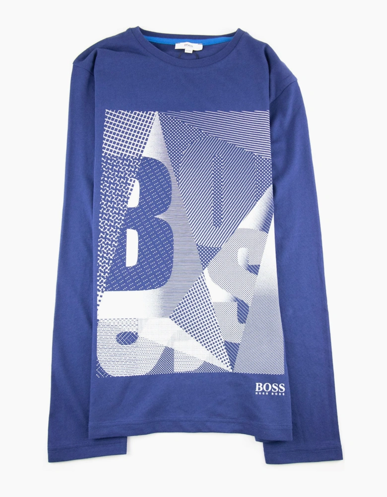 Hugo Boss Kids Real Genuine L/s T Shirt Blue