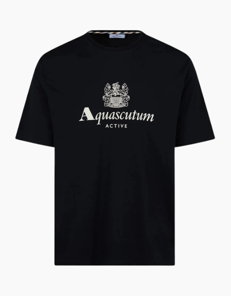 Aquascutum Active Big Logo T-Shirt Black