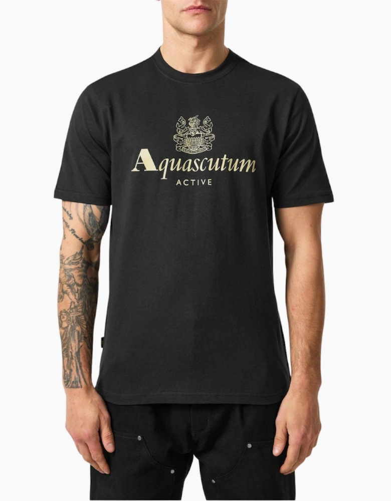 Aquascutum Active Big Logo T-Shirt Black