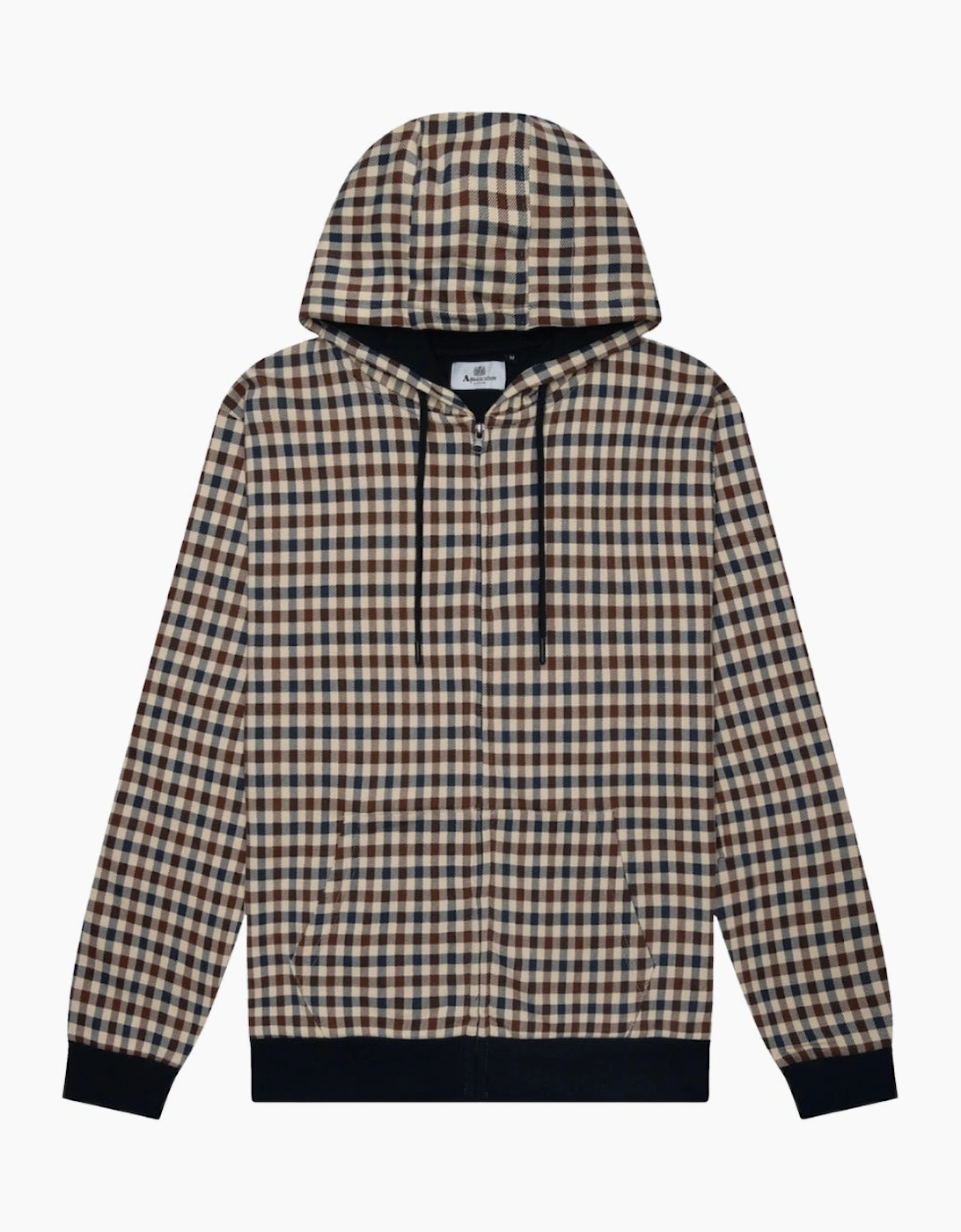 Aquascutum Active Club Check Full-zip Hoodie Navy