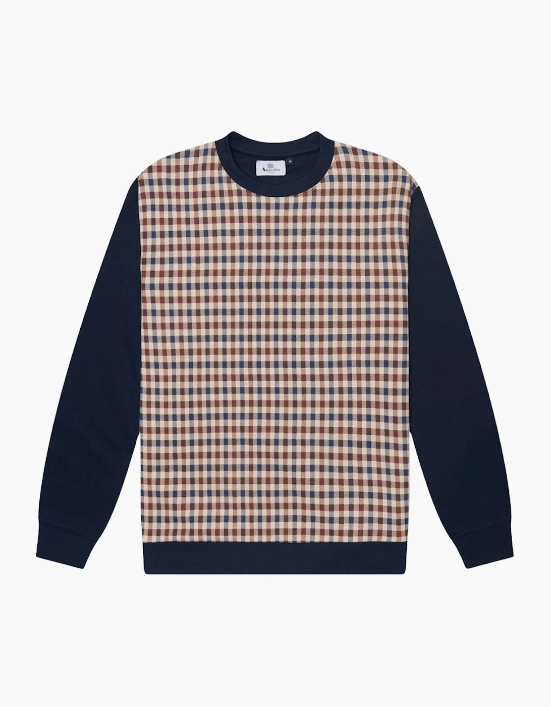 Aquascutum Active Club Check Crewneck Navy
