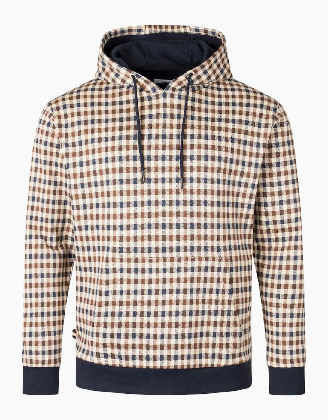 Aquascutum Active Club Check Hoodie Navy