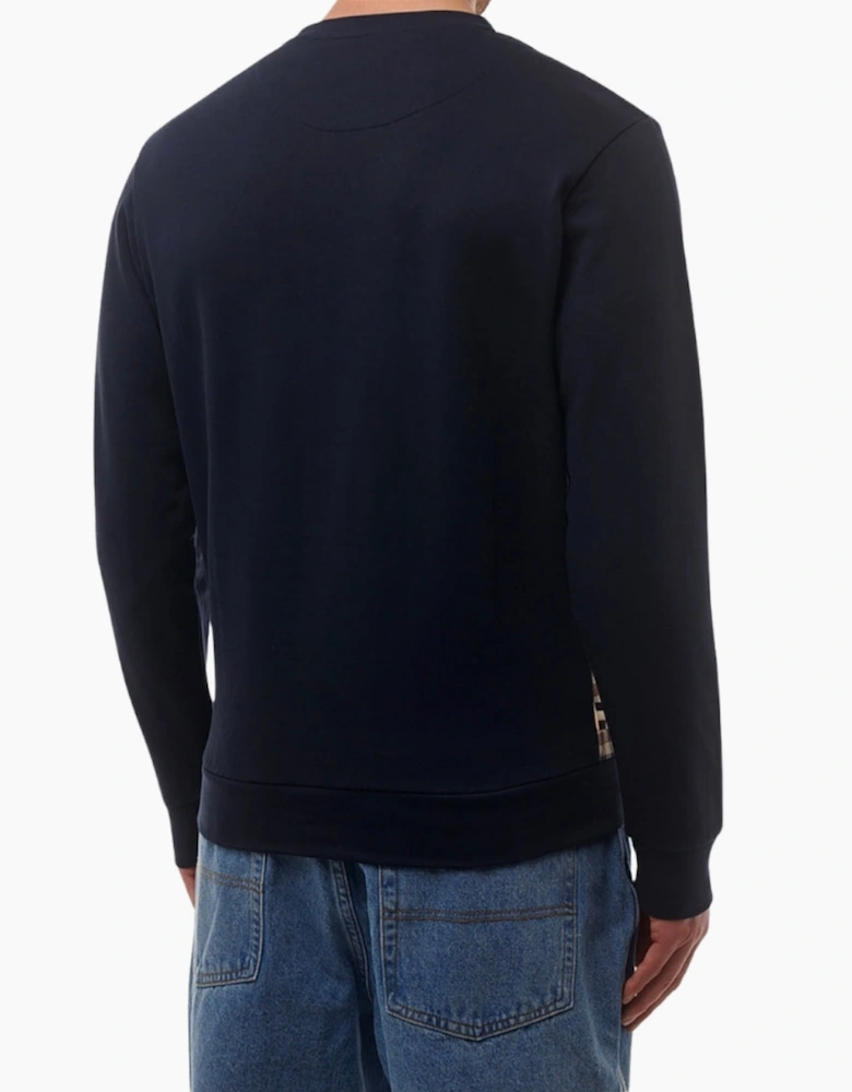Aquascutum Active Club Check Crewneck Navy