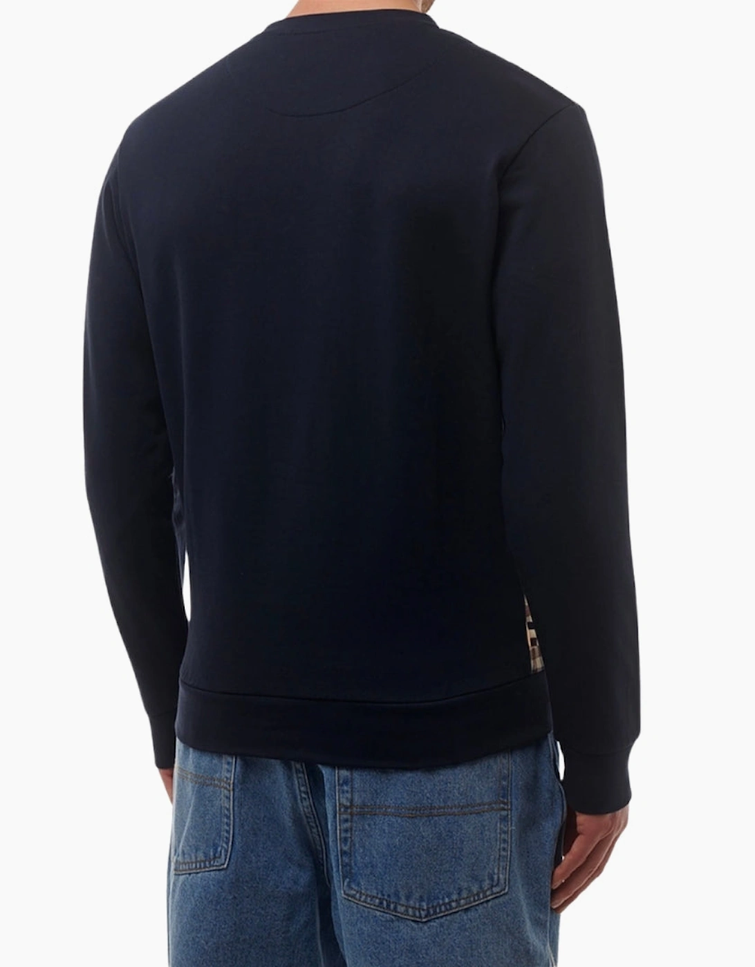 Aquascutum Active Club Check Crewneck Navy