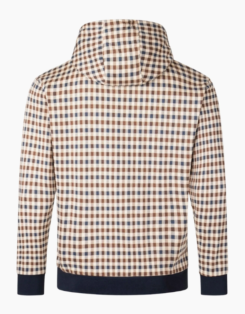 Aquascutum Active Club Check Hoodie Navy