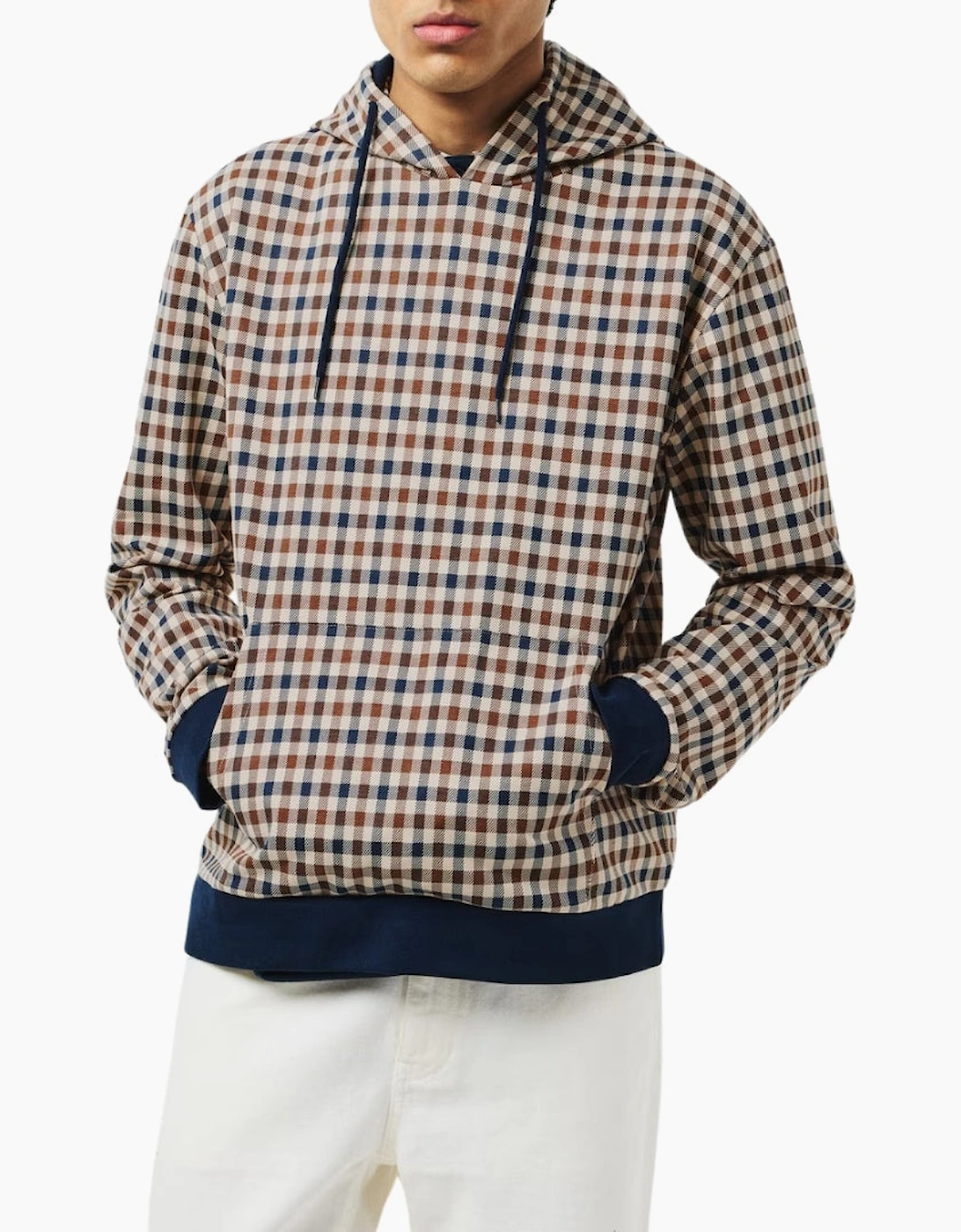 Aquascutum Active Club Check Hoodie Navy