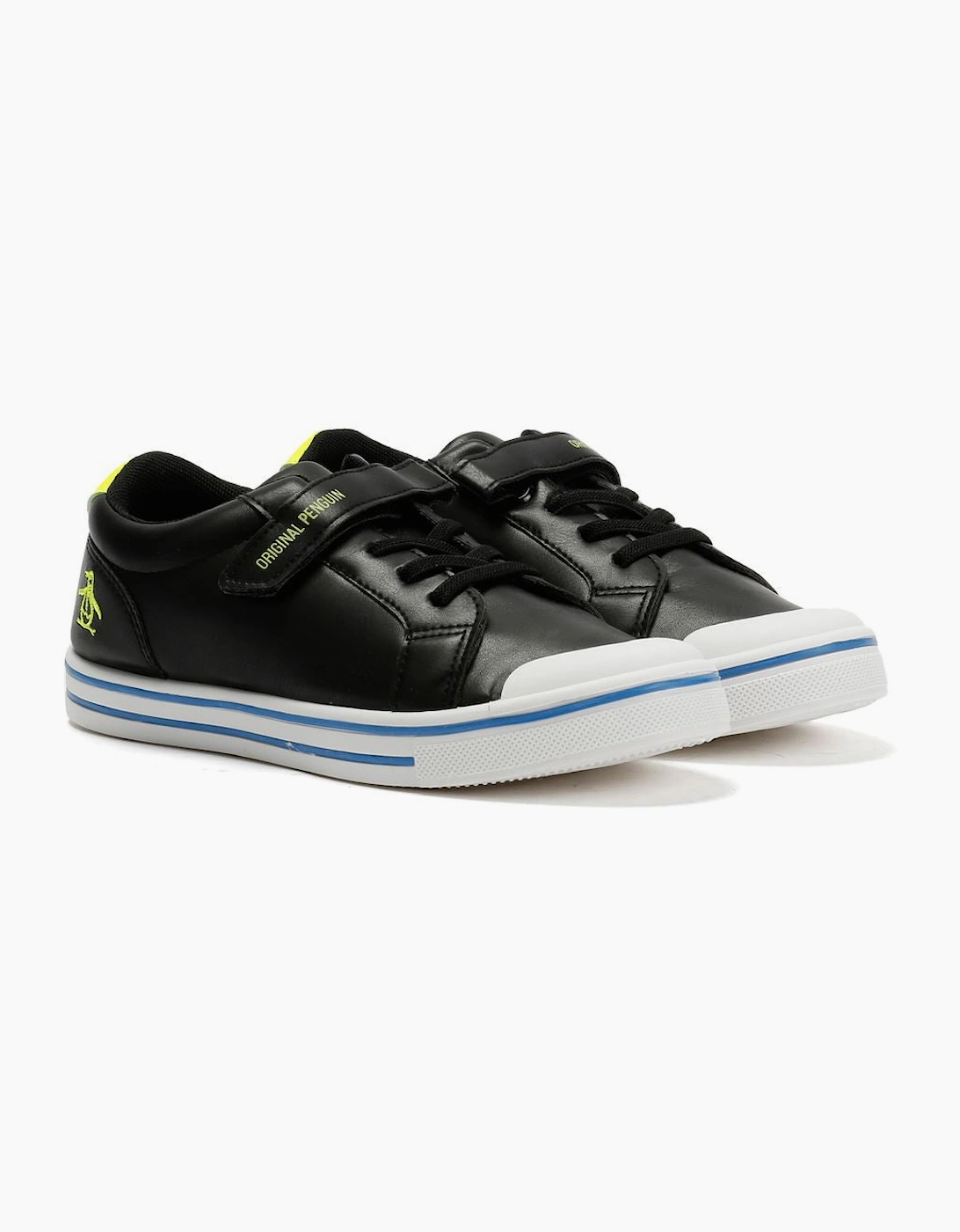 Penguin Junior Rainbow Black/Safety Yellow Trainers, 9 of 8