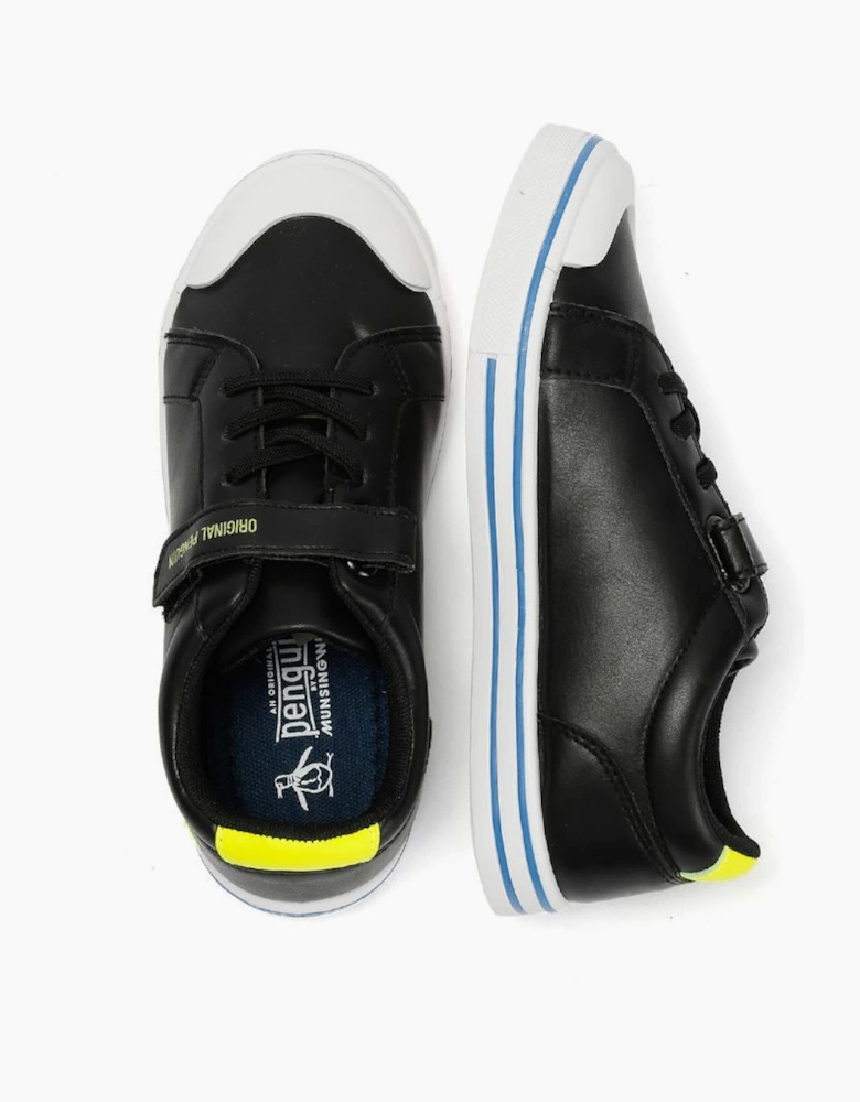 Penguin Junior Rainbow Black/Safety Yellow Trainers
