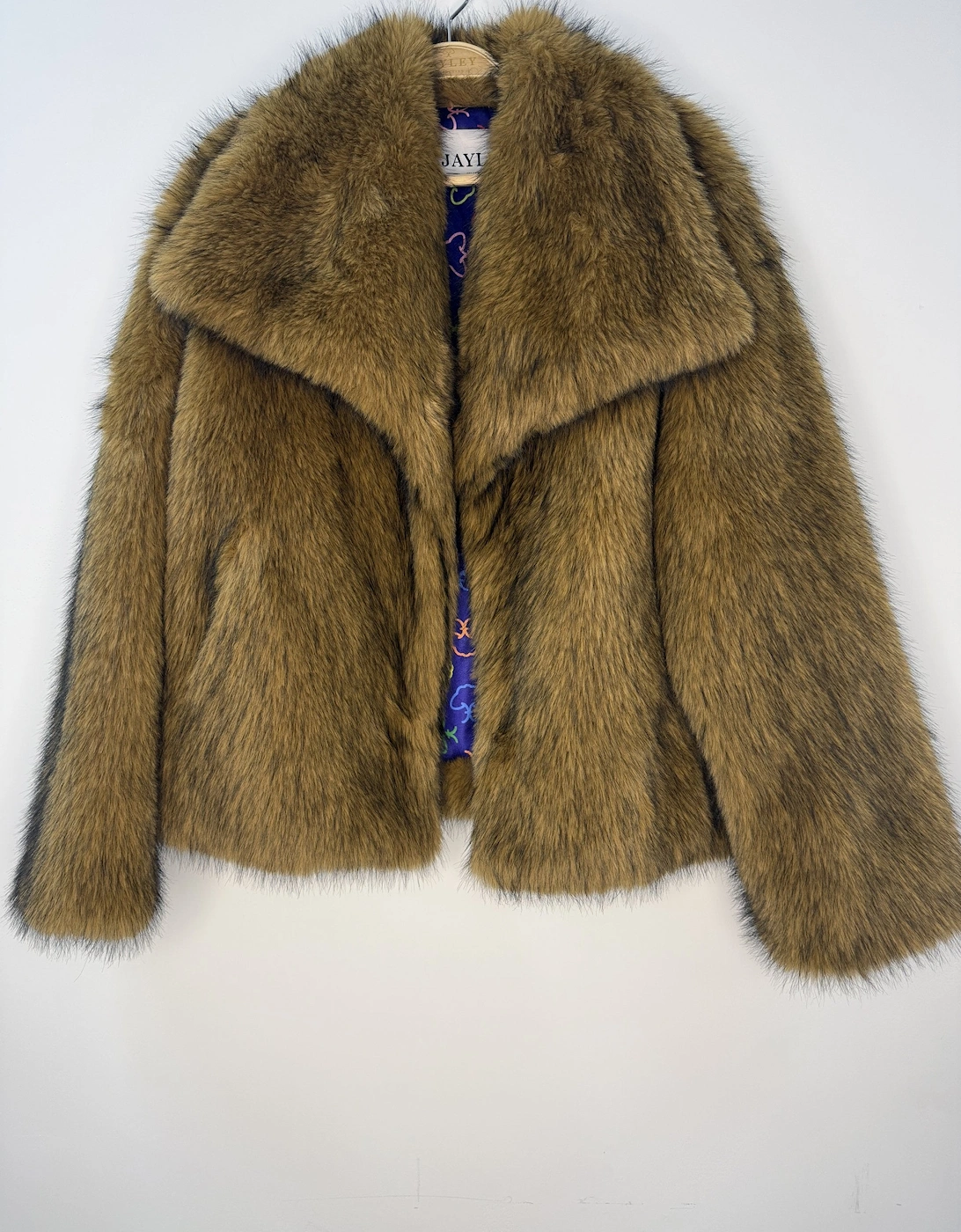 Mocha Bamboo Blend Faux Fur Jacket