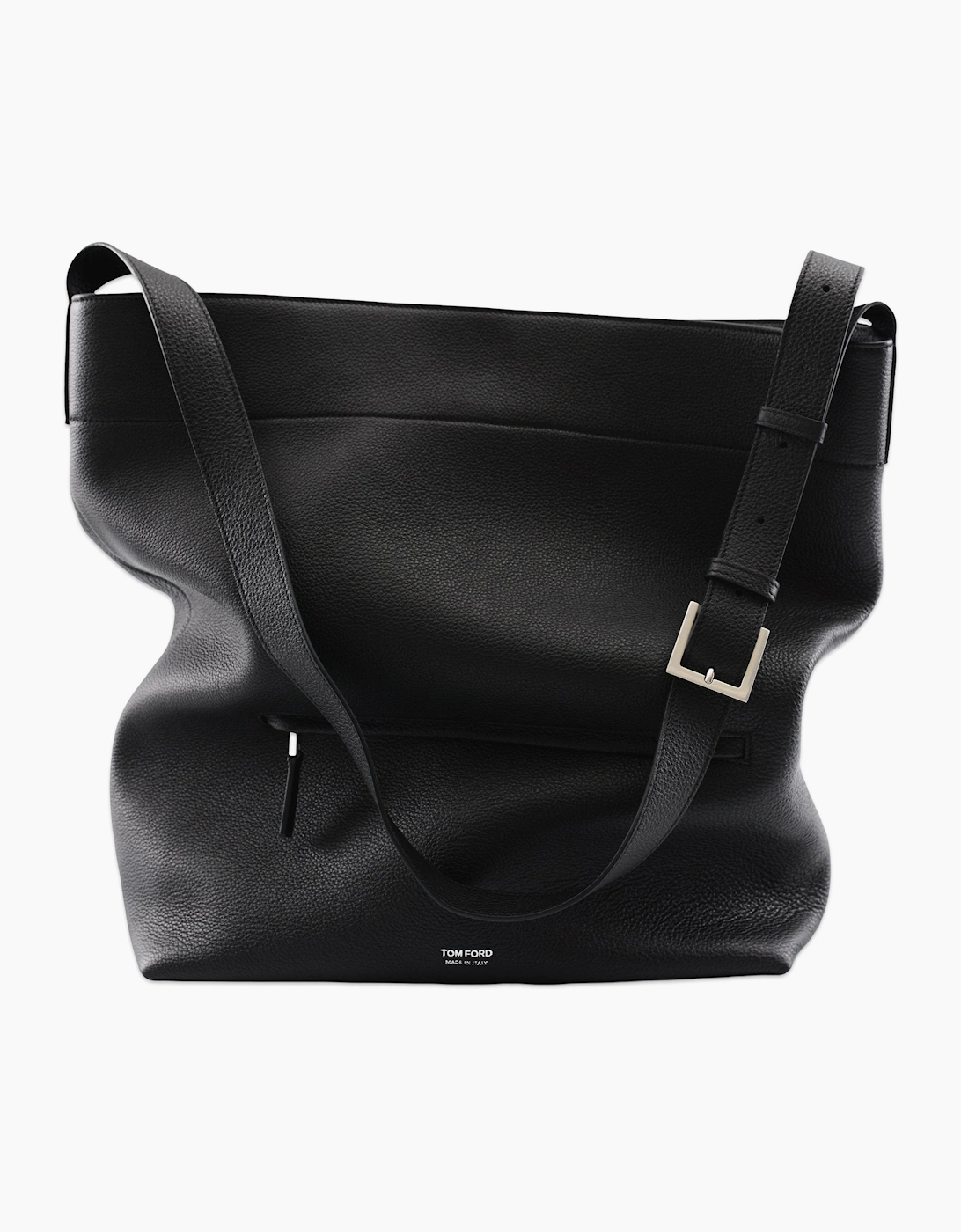 Grain Leather Bucket Bag Black
