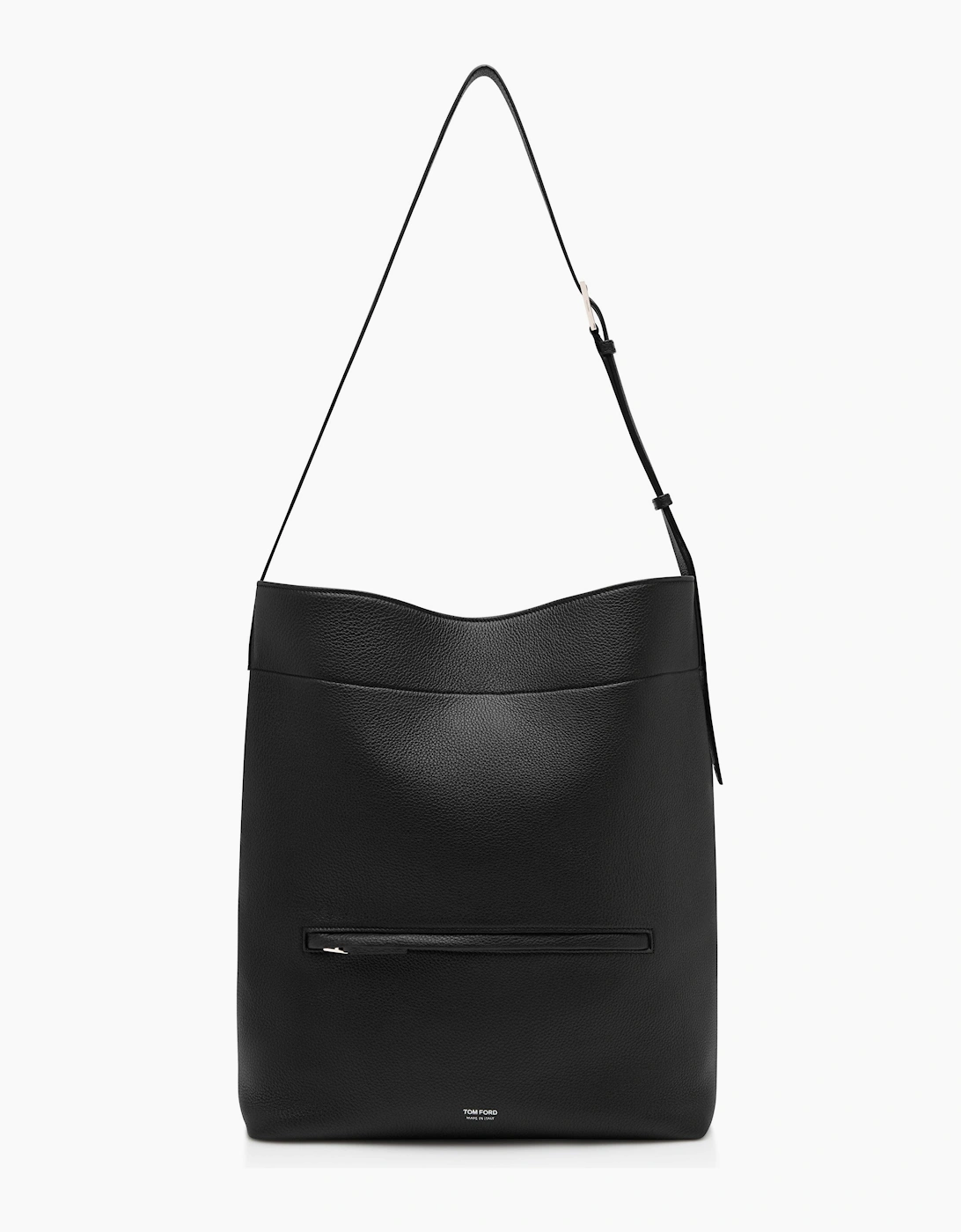 Grain Leather Bucket Bag Black