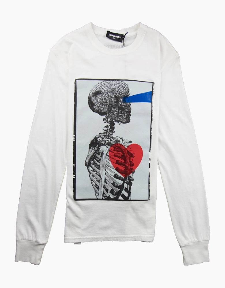 Dsquared2 Kids Long Sleeve X-Ray Heart T-Shirt White