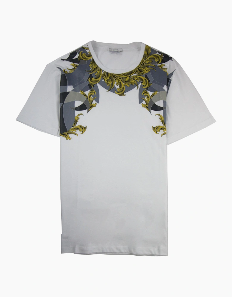 Versace Collection Neck Baroque Print T-shirt White