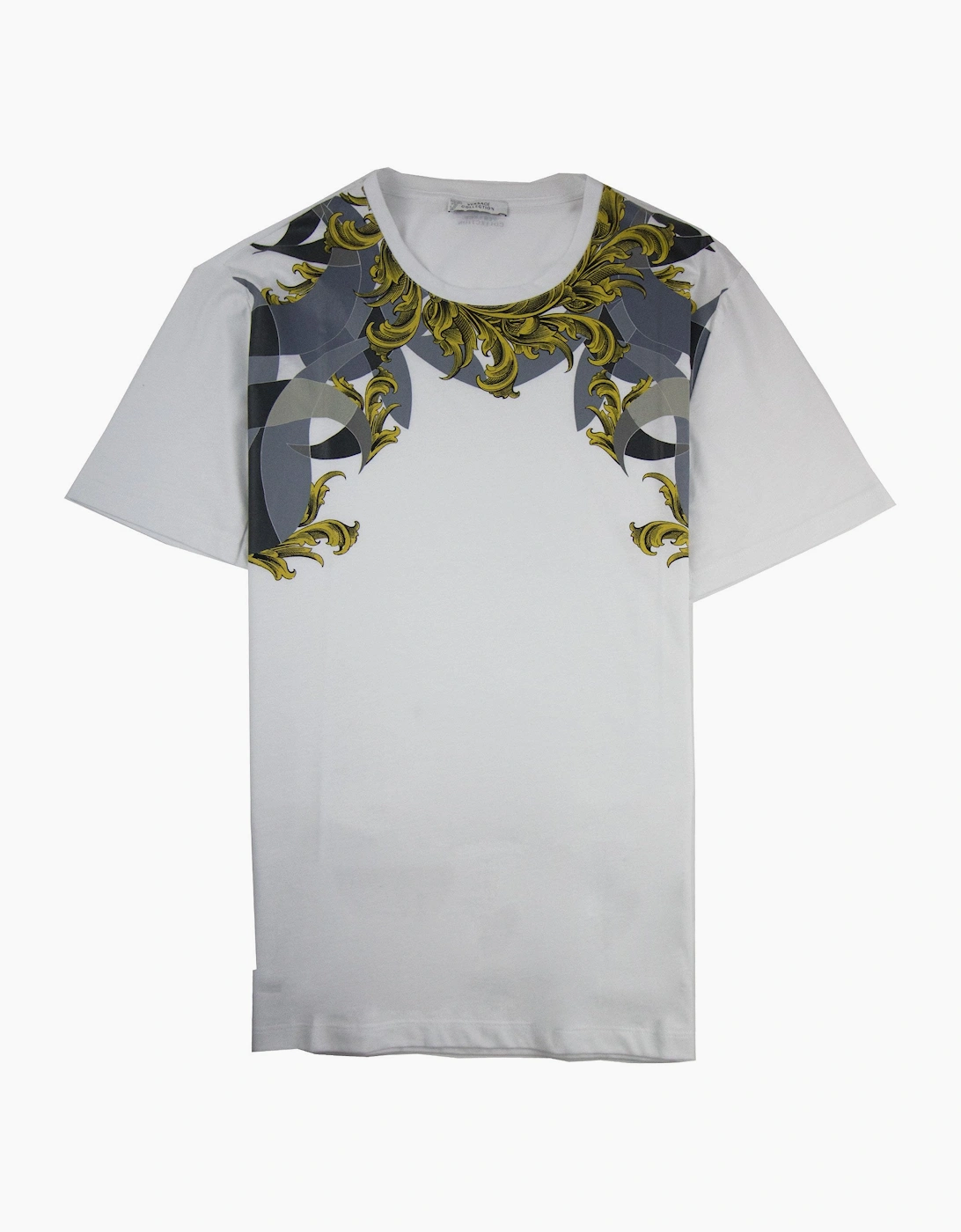 Versace Collection Neck Baroque Print T-shirt White