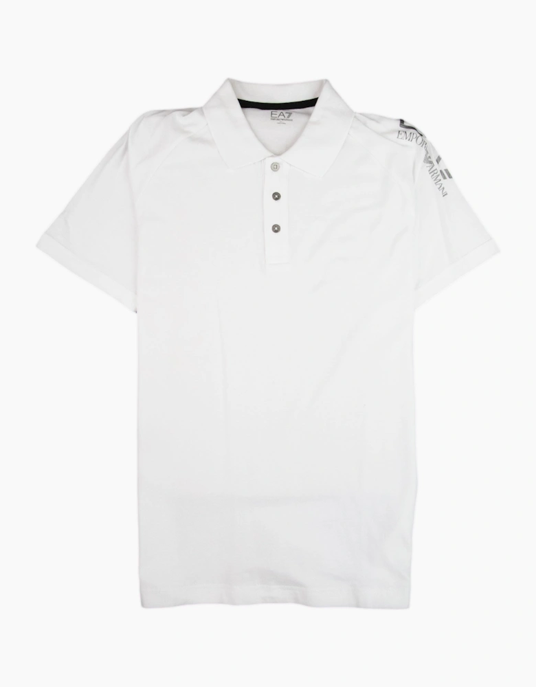 EA7 Train Visibility Short Sleeve Polo Shirt White