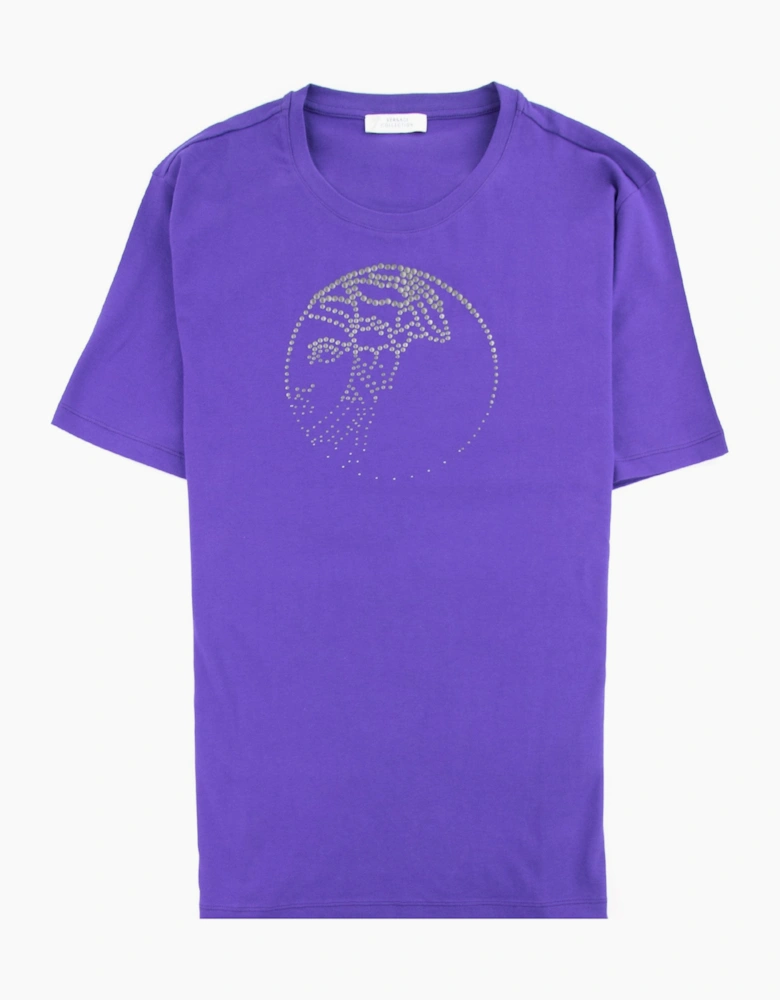 Versace Collection Studded Medusa T-shirt Purple