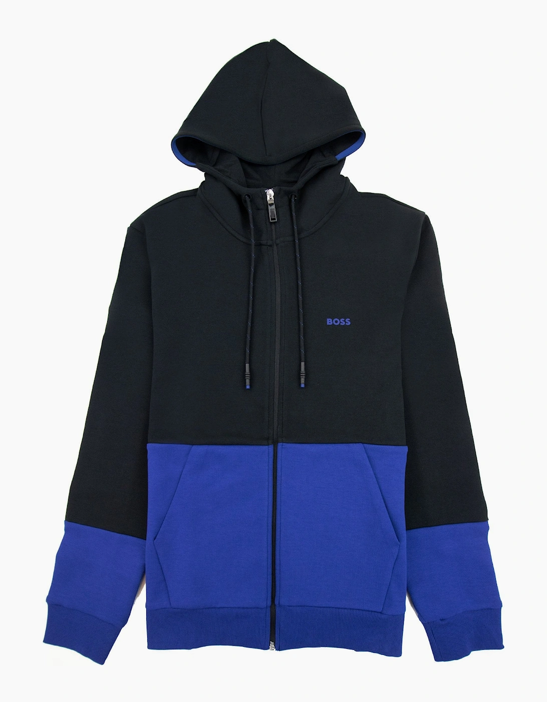 Hugo Boss Saggy 1 Embroidered Logo Zip Up Sweatshirt Black 001