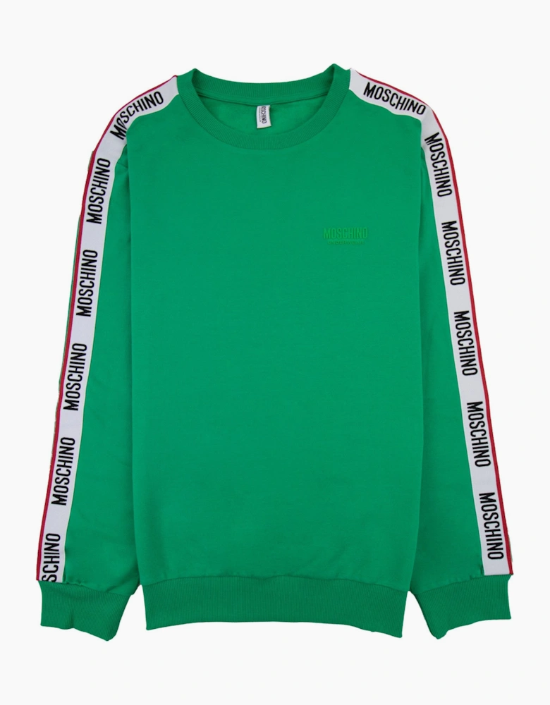 Moschino Underwear Tape Logo Crew Neck Sweatshirt Green
