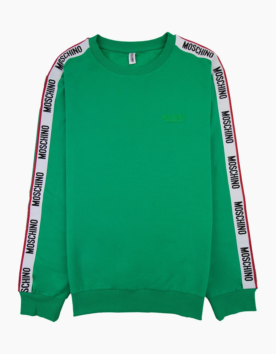Moschino Underwear Tape Logo Crew Neck Sweatshirt Green