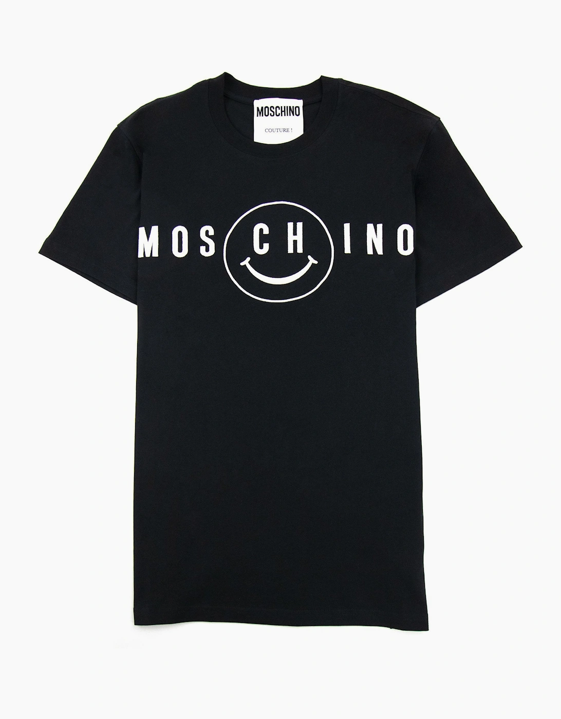 Moschino Couture Smiley Brand Print Cotton Jersey T Shirt Black 1555, 5 of 4