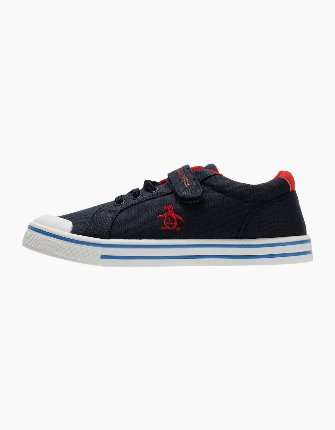 Penguin Junior Rainbow Canvas Navy/Red Trainers