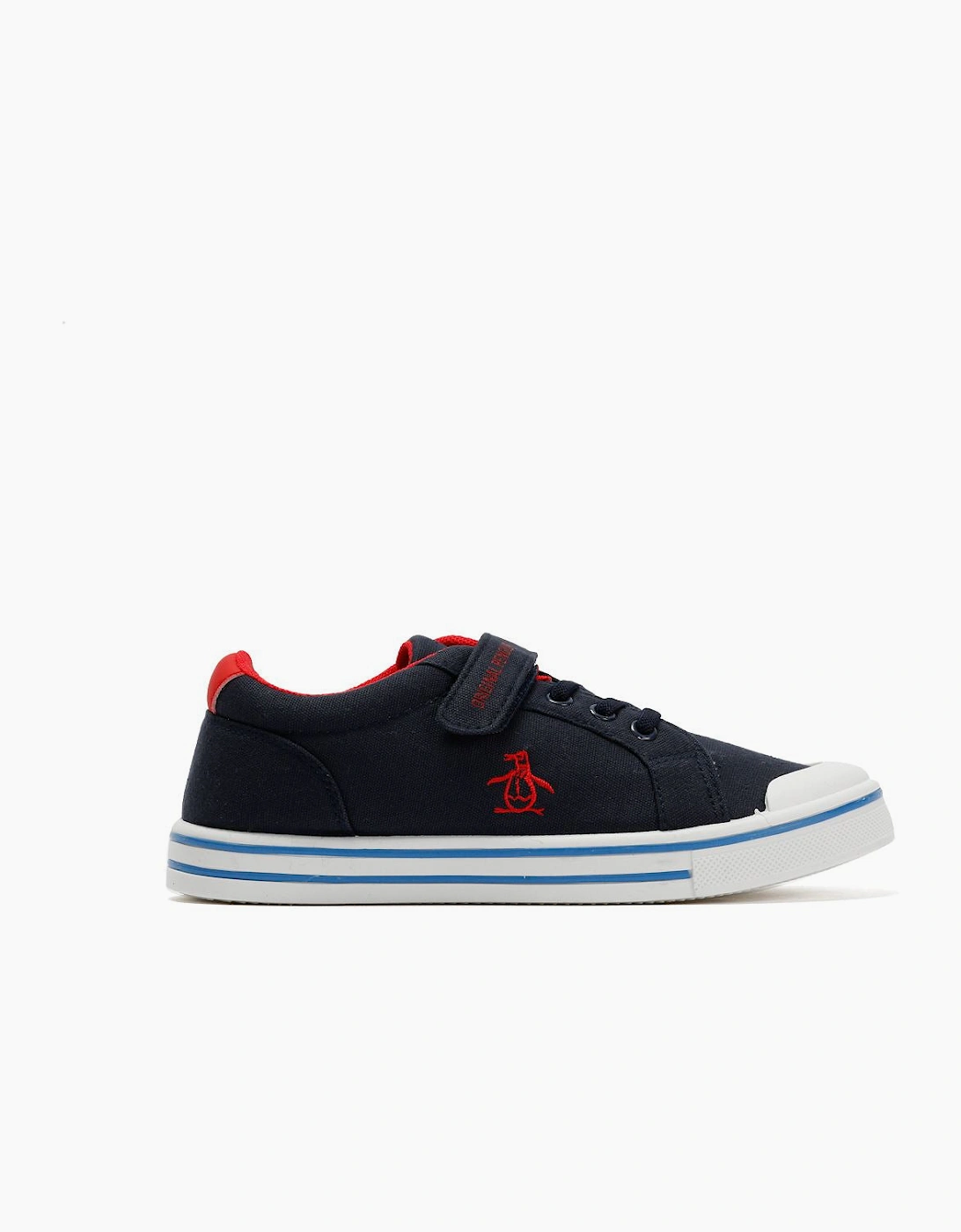 Penguin Junior Rainbow Canvas Navy/Red Trainers