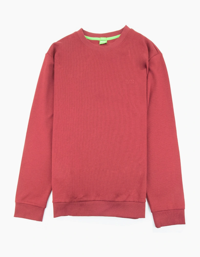 Hugo Boss Salbo 1 Logo Crewneck Sweatshirt Red