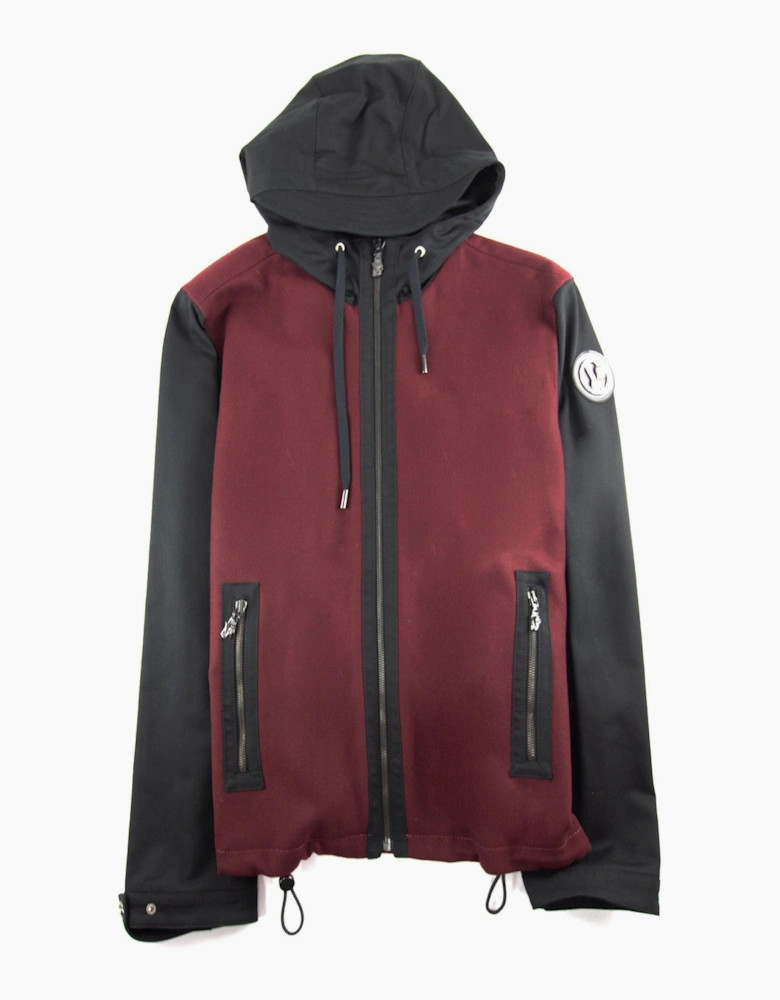 Versace Jeans Panno Compact Hoodied Jacket Black/burg