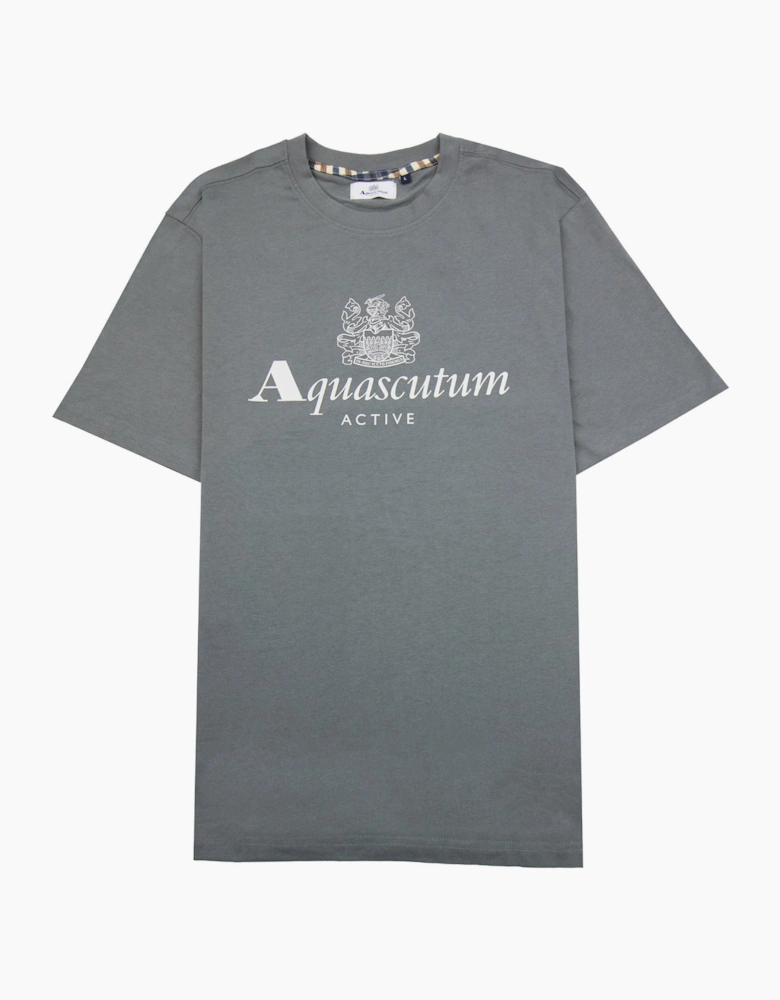 Aquascutum Active Big Logo T Shirt Charcoal