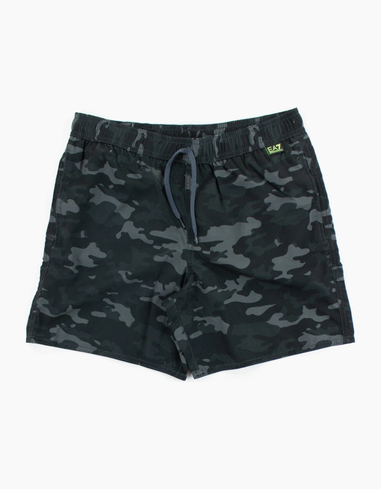 Ea7 Junior Camouflage Print Swimming Shorts Black