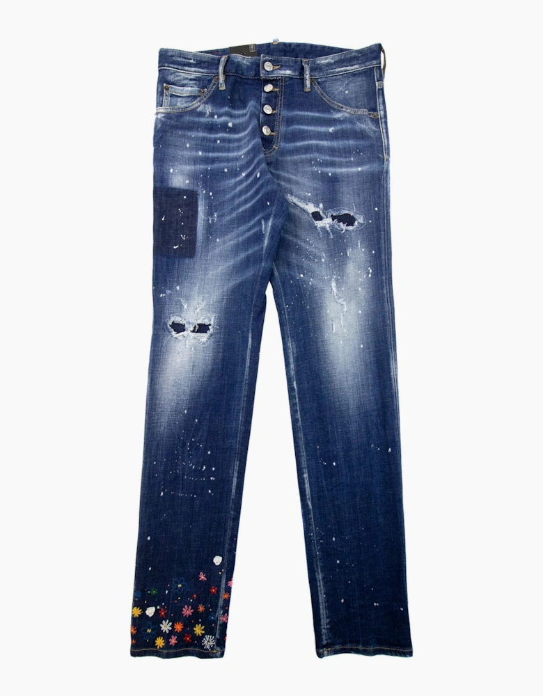 Dsquared2 Medium Patch Broken Wash Roadie Jeans Denim 470