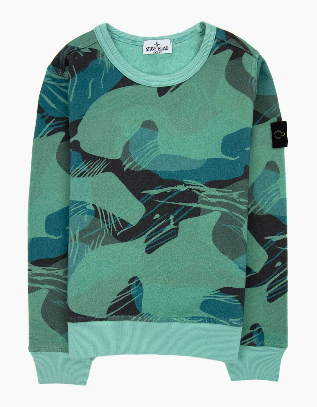 Stone Island Junior 63320 Jungle Camouflage All Over Print Sweatshirt Emerald Green V0056, 5 of 4