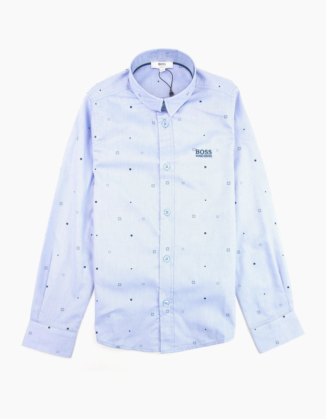 Hugo Boss Kids Geometric Long Sleeve Shirt Baby Blue