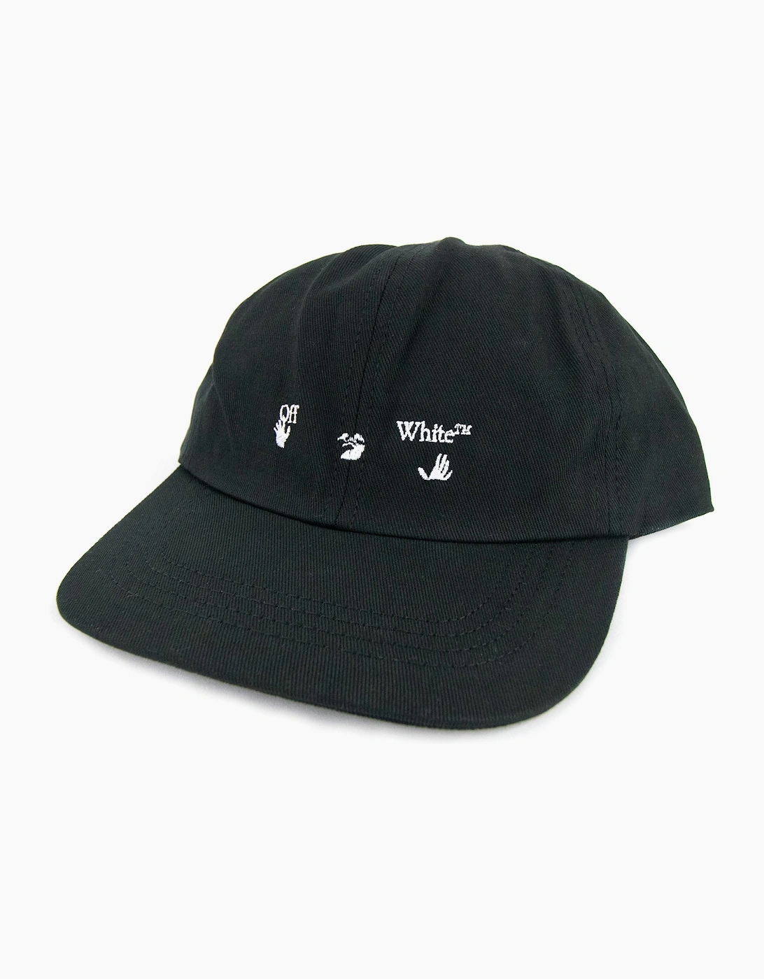 Off White Logo Embroidered Baseball Cap Black/white