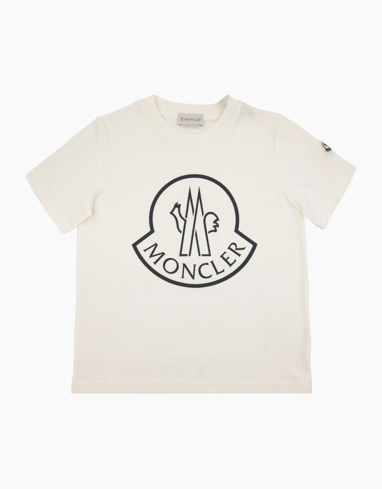 Moncler Junior Logo Jersey T-shirt White 034